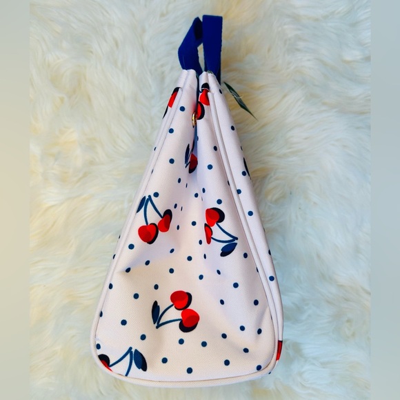 Kate Spade Blue and White Polka Dot Cherry Lunch Bag - Picture 2 of 8